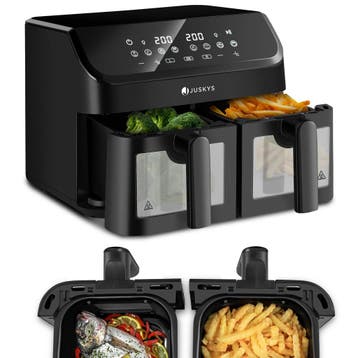 Dubbele Airfryer - Heteluchtfriteuse - 9 liter -9 Kookprogra, Verzenden, Nieuw