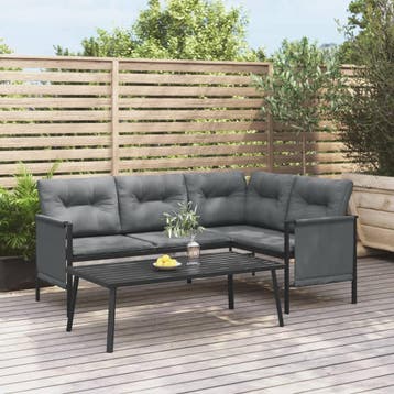 vidaXL Tuintafel 110x55x35 cm staal antracietkleurig, Tuin en Terras, Tuinsets en Loungesets, Verzenden, Nieuw, Rvs