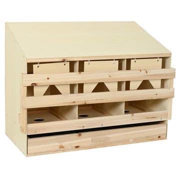 vidaXL Kippenlegkast 3 compartimenten 93x40x65 cm massief, Verzenden
