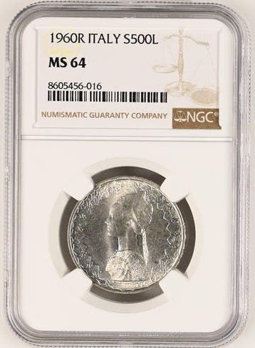 Italië. 500 Lire 1960 - NGC MS64