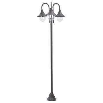 vidaXL Paalverlichting tuin E27 220 cm aluminium brons, Verzenden, Nieuw, Aluminium, Staande lamp