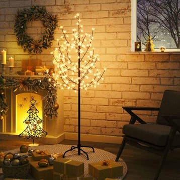 vidaXL Boom kersenbloesem 120 LEDs warmwit 150 cm, Verzenden, Nieuw