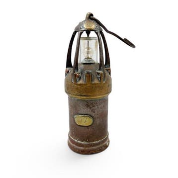 Olielamp - Oude mijnlamp - Glas, Metaal, Antiek en Kunst