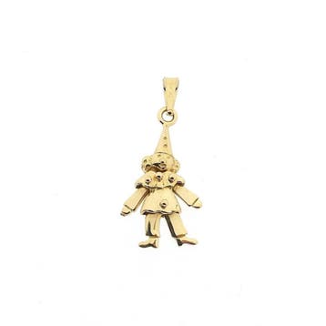 Gouden harlekijn hanger (Hanger of bedel), Ophalen of Verzenden, Gebruikt, Goud, Overige merken
