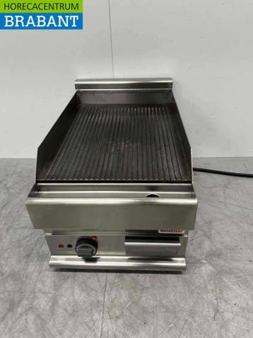 RVS Modular Bakplaat Grillplaat Geribbeld plancha 40 cm 400V, Ophalen of Verzenden, Gebruikt