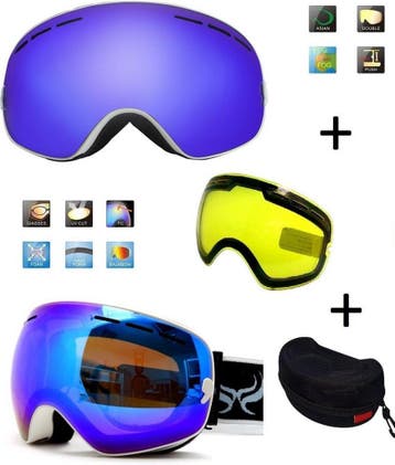 Ski Bril F Type 2 – Frameless Design met Extra Lens &, Ophalen of Verzenden, Nieuw