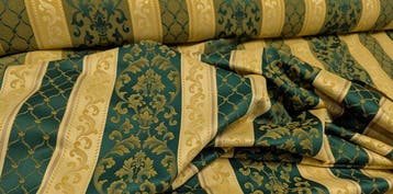 Tessuto d’Arredo di Lusso – Verde Smeraldo e Oro – Fine