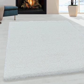 Hoogpolig Vloerkleed | Shaggy | Fluffy | Wit | 240x340 cm, Verzenden, Nieuw
