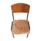 Houten retro stoel met metalen frame, 800x420x480 mm,, Ophalen of Verzenden, Gebruikt, Overige typen