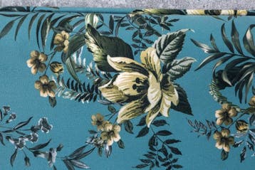 Design bank PRET-A-PORTER turquoise fluwelen bloemmotief en, Ophalen of Verzenden, Nieuw
