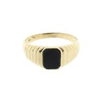Gouden zegelring met onyx, Gebruikt, Overige kleuren, 20 of groter, Heer