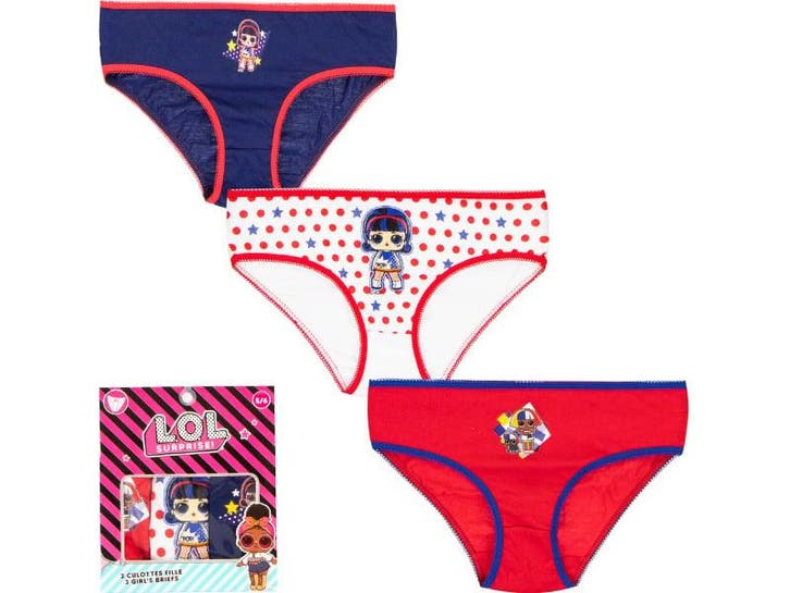 3 Pack Meisjes slips - LOL Surprise - Rood-Wit-Blauw, Kinderen en Baby's, Kinderkleding | Schoenen en Sokken, Verzenden