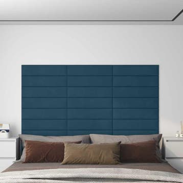 vidaXL Wandhoofdbord 12 st Blauw Fluweel, Verzenden, Nieuw, Blauw, Stof