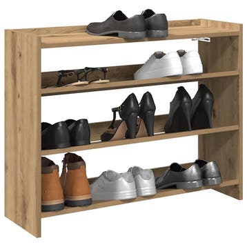 vidaXL Schoenenrek 80x25x62 cm bewerkt hout artisanaal, Verzenden, Nieuw