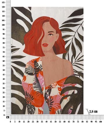 WANDBEDRUKKING/SCHILDERIJ LADY JUNGLE -A- CM 80X2,8X120, Ophalen of Verzenden, Nieuw