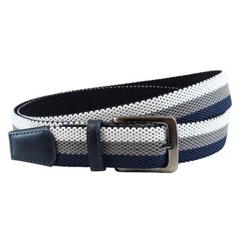 Landley Elastische Geweven Riem – Blauw/Grijs/Wit - 125, Kleding | Dames, Riemen en Ceinturen, Verzenden, Nieuw, 100 cm of meer