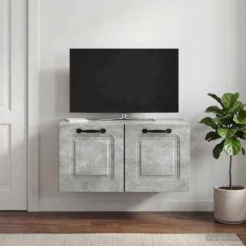 vidaXL Wandbeugel TV-kast Betongrijs 59,5 x 31 x 30 cm, Minder dan 50 cm, Verzenden, Nieuw, Minder dan 100 cm