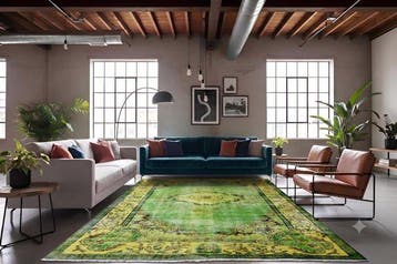 Groene vintage - Vloerkleed - 270 cm - 170 cm - met, Nieuw