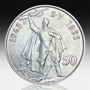 Tsjecho-Slowakije. 50 Korun (10 Years - Liberation), Silver