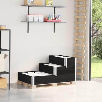 vidaXL Verhoogde plantenbak 3-laags 120x80 cm massief, Tuin en Terras, Verzenden, Nieuw, Hout