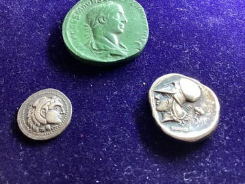 Replica Romeins / Grieks Zilver, Brons munten, Antiek en Kunst