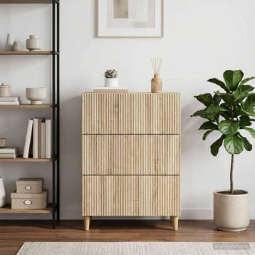vidaXL Ladenkast 66 x 34,5 x 90 cm Bewerkt hout Sonoma Eiken, Huis en Inrichting, Verzenden, Nieuw