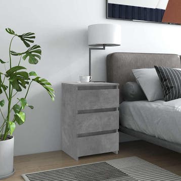 vidaXL Nachtkastje 40x35x62,5 cm bewerkt hout betongrijs, Minder dan 45 cm, Verzenden, Nieuw, 55 tot 70 cm
