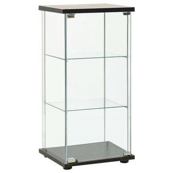 vidaXL Vitrinekast gehard glas zwart, Verzenden, Nieuw