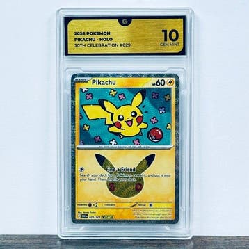 Pokémon Graded card - Pikachu 029 - 30th Anniversary –, Nieuw
