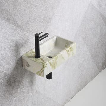 Fonteinset Mia 40.5x20x10.5cm marmerlook wit groen links, Doe-het-zelf en Verbouw, Sanitair, Verzenden, Nieuw