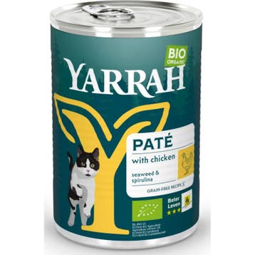 Yarrah Bio Pate In Blik Kattenvoer Kip 400 gr, Verzenden, Kat