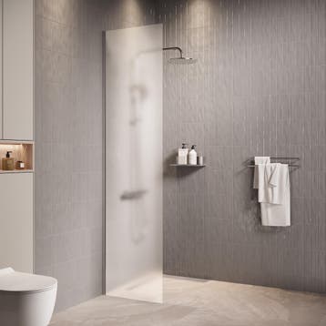 Douchewand Florida 40 x 200 cm Chroom – Inloopdouche 8 mm, Verzenden, Nieuw, Douche