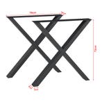 Stalen onderstel Greith set van 2 tafelpoot 72x79 cm zwart [, Verzenden, Nieuw