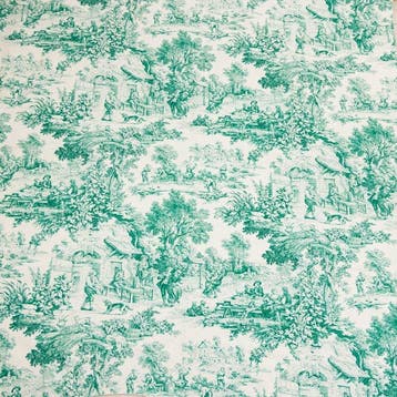 AA193 - Toile de Jouy-stof mintgroen - 100% katoen,