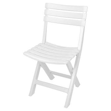 Tuinstoel | Gardalux | 44 x 41 x 78 cm (Inklapbaar, Wit), Tuin en Terras, Verzenden, Nieuw