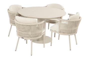 Hartman Toledo/Girona ronde rope tuinset voor 4 personen 120, Tuin en Terras, Tuinsets en Loungesets, Verzenden, Nieuw, Overige materialen