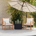 vidaXL Stoel 2 Stuk Bruin en Crème 65 x 60 x 76,5 cm Massief, Verzenden, Nieuw, 2 zitplaatsen