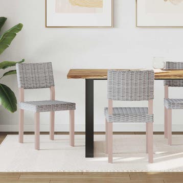 vidaXL Eetkamerstoel GENDT 2 st Kubu Rattan Wit gewassen, Huis en Inrichting, Verzenden, Nieuw, Wit
