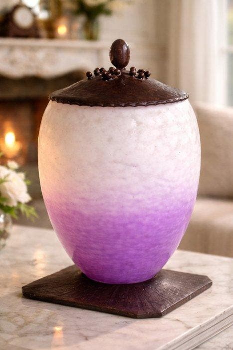 Schneider – Art Deco Lamp Vase / Night Light – Thick Mauve, Antiek en Kunst, Kunst | Designobjecten