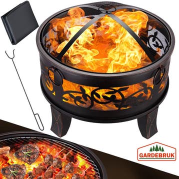 Vuurschaal Rond Ø66cm Antiek Rooster (Barbecue-Vuurkorf), Verzenden, Nieuw