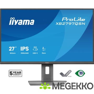 Iiyama ProLite XB2797QSN-B1 27  Quad HD IPS USB-C monitor, Computers en Software, Verzenden, Nieuw, Iiyama
