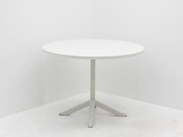 Kantine-vergadertafel - Ø100cm - wit - 4-poot wit, Huis en Inrichting, Ophalen of Verzenden, Gebruikt