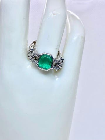 Statement ring - 18 karaat Witgoud - 1.98ct. tw. Diamant