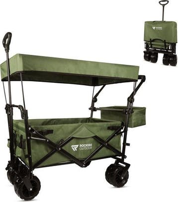 Rockerz Bolderkar met Dak 120L - Groen, Verzenden, Nieuw