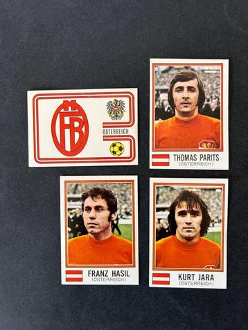 1974 Panini World Cup Munchen 74 Osterreich - 4 Sticker -, Nieuw