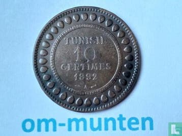 Tunesië 10 centimes 1892 (AH1310), Verzenden, Overige landen, Losse munt