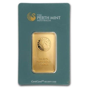 1 Troy Ounce - Goud - 1 oz 9999 Gold Bar Australia Perth
