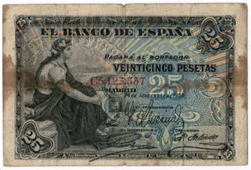 Espagne Spanien – Pick 57 25 Pesetas 24/09/1906, Verzenden