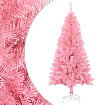 vidaXL Kunstkerstboom met standaard 120 cm PVC roze, Verzenden, Nieuw