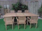 Aanbieding: Teak Tuinset Tafel + 6 Stoelen nu voor €999,-, Tuin en Terras, 6 zitplaatsen, Teakhout, Nieuw, Ophalen of Verzenden